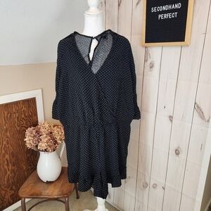 Who What Wear Black Polka Dot Romper